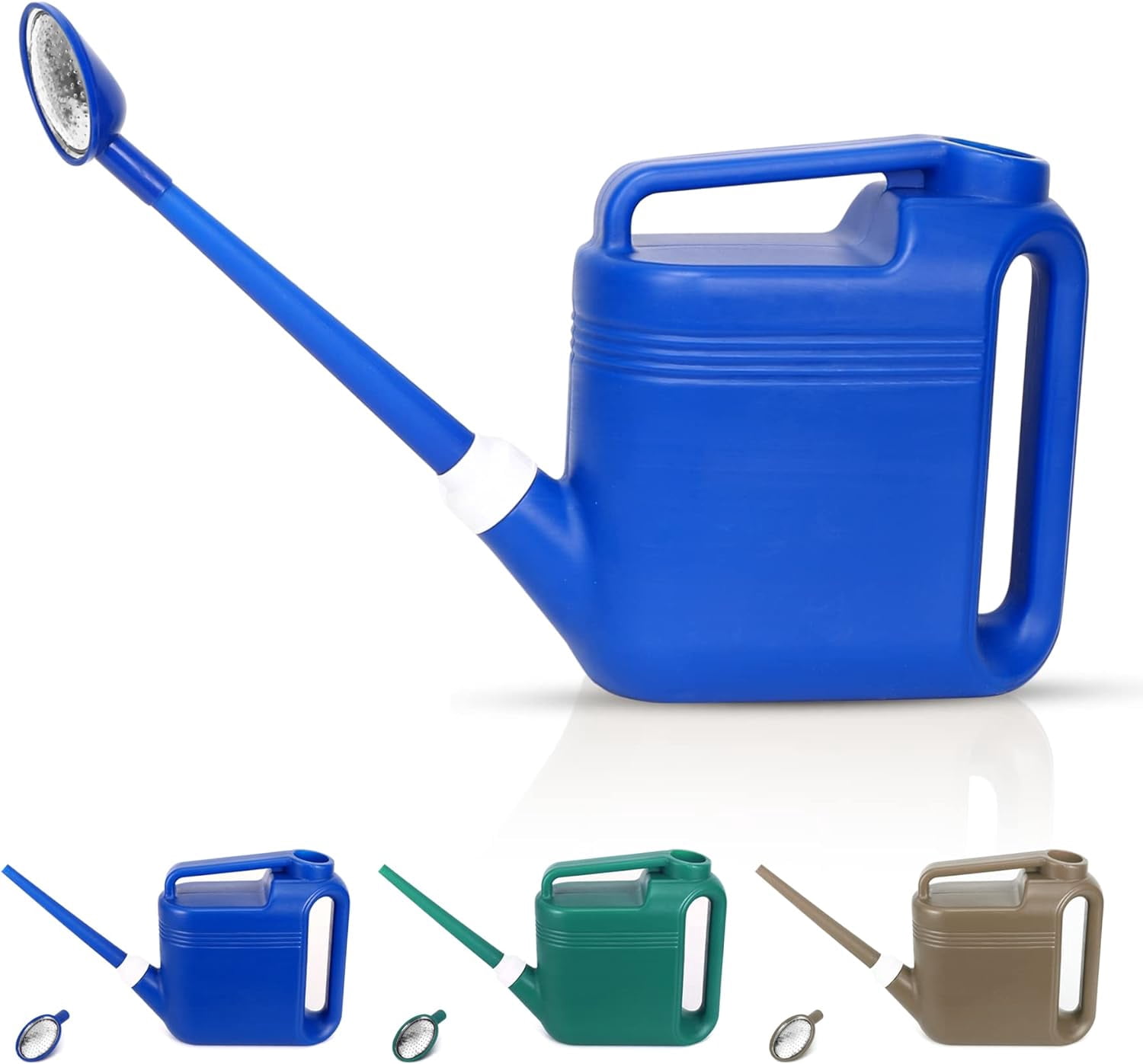 1.5 Gallon Watering Can for Outdoor & Indoor Plants, Large Garden Watering Pot with Lightweight and 5.5L Capacity, Plastic Watering Can with Long Spout and Metal Removable Sprinkler Head, Blue