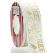 1.5 Gold Cheer Text Grosgrain Ribbon 100yd