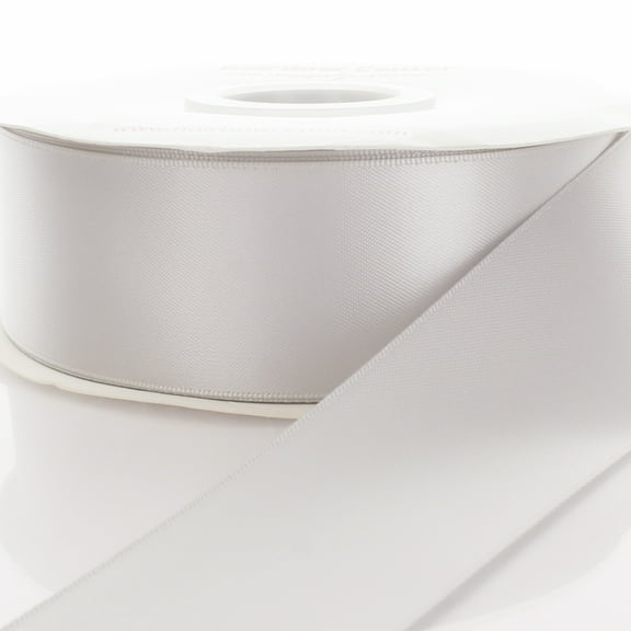 1.5" Double Faced Satin Ribbon 007 Grey 50 Yard