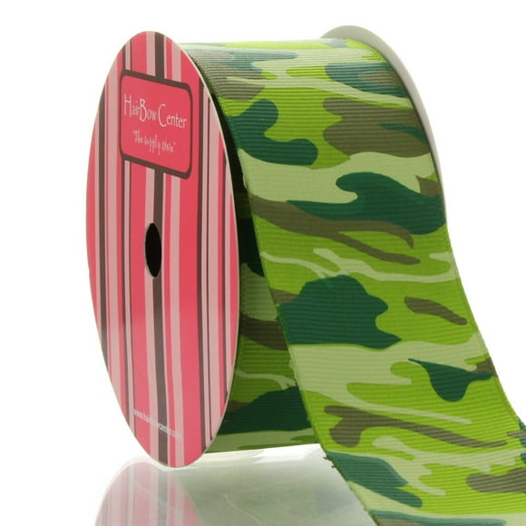 1.5" Green Camo Grosgrain Ribbon Print 100 Yards