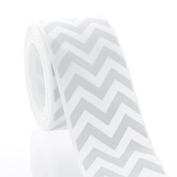 1.5" Grey Chevron ZigZag Grosgrain Ribbon 5 Yard