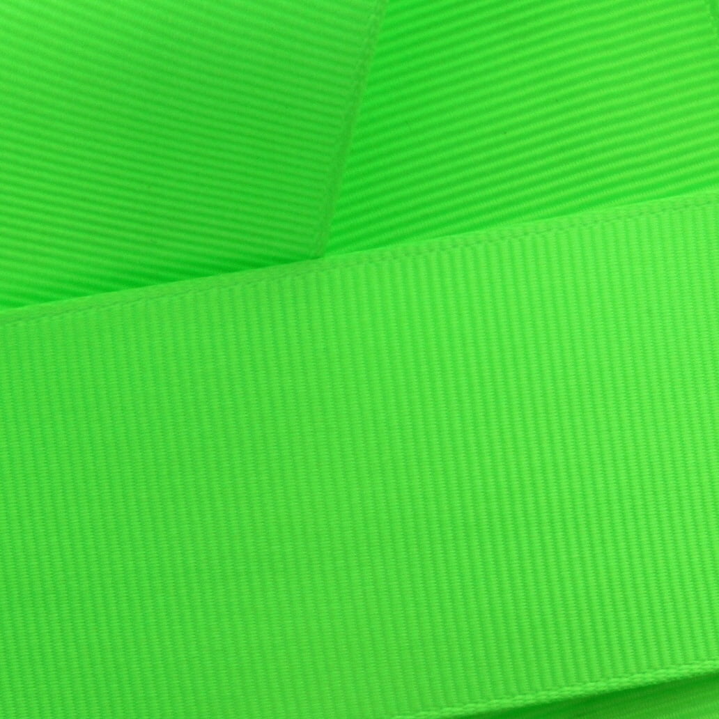 1.5" Grosgrain Ribbon Solid 556 Acid Green 10 Yard