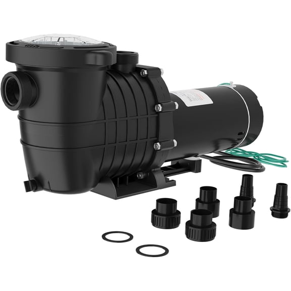 1.5 HP 0.36 HP Dual Speed 220V Swimming Pool Pump, 1100W 270W with Strainer Basket, 6000 GPH Max Flow for Above Ground Inground Pools