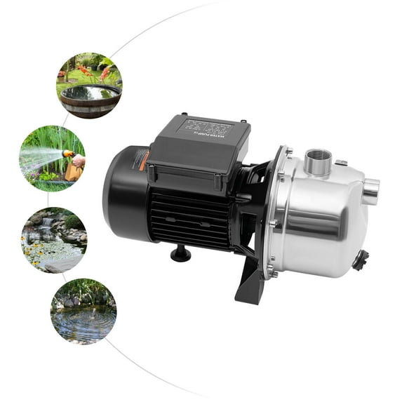 1.5 HP 115V, 1200 GPH, Stainless Steel Sprinkler Booster Jet Pumps for Garden Lawn Irrigation System, Lake Fountain, Water Shallow Well Pump,Garden Jet Pump