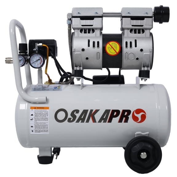 1.5 HP Oil-Free Air Compressor 8 Gallon, Portable Electric Shop Air Compressor, 70dB Quiet, Automatic Drain, Gray