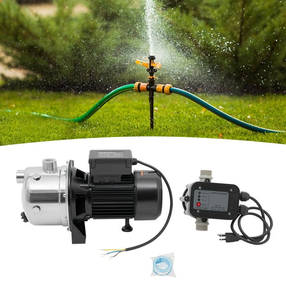1.5 HP Shallow Well Pump Garden Booster Jet Pump W/Controller 1200 GPH 115V Black