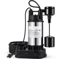 thumbnail image 1 of 1.5 HP Sump Pump - 6000 GPH Submersible Water Pump with Float Switch, 1 of 7