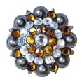 thumbnail image 1 of 1.5" Hilason Western Style Silver Berry Rhinestone Bling Tack Headstall Saddle Concho Yellow, 1 of 4