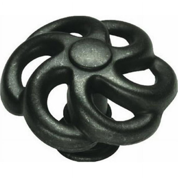1.5 In. Charleston Blacksmith Black Iron Cabinet Knob