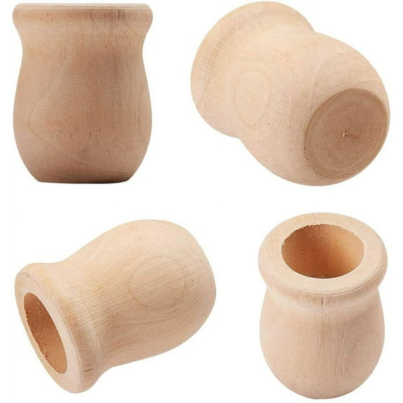 1.5 Inch 10pcs Unfinished Blank Wooden Vase Flower Vase Candle Cups Handmade Natural Flower Container Candle Holders Candlesticks DIY Painting Decor for Hand Painting Crafts Home Decor colorful