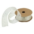 thumbnail image 1 of 1.5 Inch 20 Yard Star Organza Sheer Ribbon Sparkly Snow Yarn Ribbon Beige for Gift Wrapping Cake Box Bow, 1 of 6