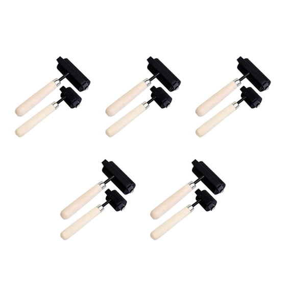 1.5 Inch and 3 Inch Hard Rubber Roller Heavy Steel Frame Craft Tools 10 Pieces