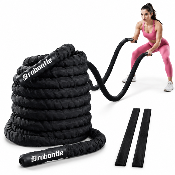 1.5 Inch-30FT Heavy Duty Battle Rope for Home Gym and Outdoor Workouts