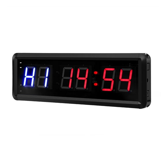 1.5 Inch 6 Digit LED Timer Boxing GYM Tabata EMOM Interval Programmable Countdown/UP Stopwath Real Time Clock