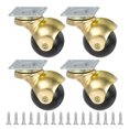 thumbnail image 1 of 1.5 Inch Ball Caster Wheels, 4 Pack Swivel Furniture Casters, Gold Tone, 1 of 6