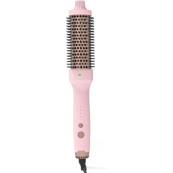 1.5 Inch Heated Round Brush with Heat-Tech & Dual Ionic Power for a Smooth Blowout Look, Dual Voltage Curling Brush for Travel