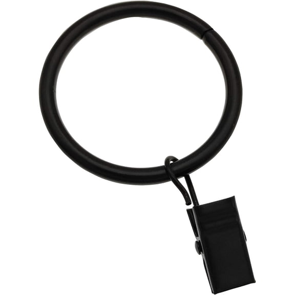 1.5 Inch Interior Diameter Curtain Rings with Clips Decorative Drapery Rustproof Vintage (Black, 28)