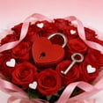 thumbnail image 1 of 1.5 Inch Love Locks Heart Padlock with Key Set, Single Heart Couple Wishing Lock Love Padlock, 1 of 6