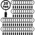 thumbnail image 1 of 1.5 Inch Metal Curtain Rings with Clips in Black, Curtain Hangers Clips, Drapery Clips with Rings, Set of 20, 1 of 7