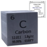 1.5 Inch Pure 99.99% Graphite Carbon Cube - Element Design with Certificate of Authenticity