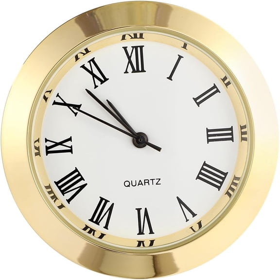 1.5 Inch Round Quartz Clock Insert Replacement Part, 1-1/2 Inch Mini Quartz Movement with Roman Numerals White Dial Fits 35mm Diameter HoleSmall Accessories for DIY Crafts & Wall Clocks
