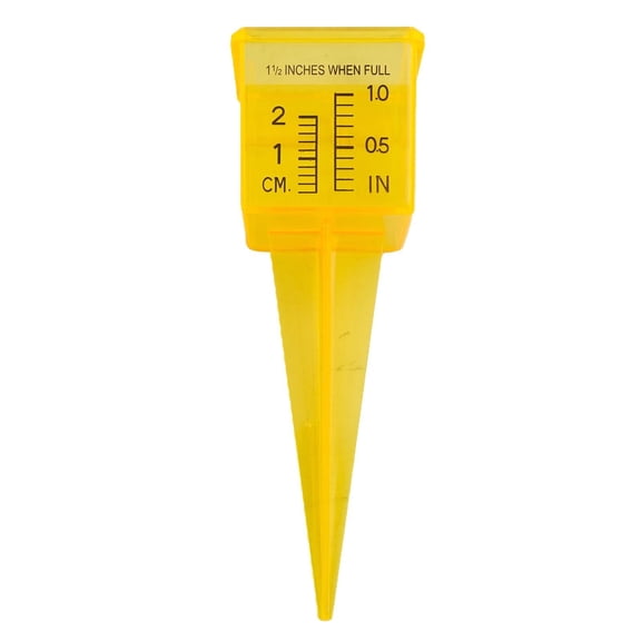 1.5 Inch Sprinkler Rain Gauge, Yellow Lawn Water Meter With Large Digital Print For Garden Irrigation, Outdoor PP Plastic Rainfall Measurement Tool(1PCS)