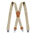 thumbnail image 1 of 1.5 Inch Suspenders For Men X Back Heavy Duty Adjustable Elastic Khaki Utility Suspenders for Big and Tall, 1 of 5