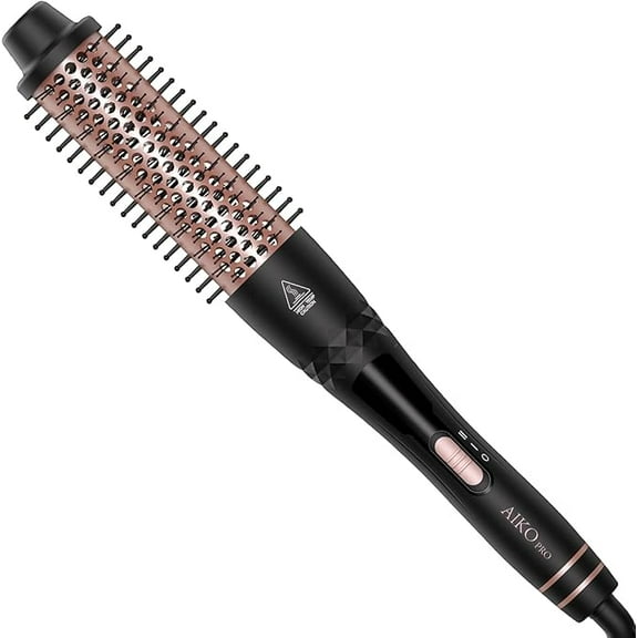 1.5 Inch Thermal Brush for Blowout Look, Ionic Ceramic Heated Round Brush Get Natural and Smooth Curls, Double MCH Thermal Brush for Fast Heat-Up, Easy Styling, Digital Display & Dual Voltage