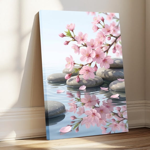 1.5-Inch Thick Canvas Print Wall Art for Living Room, Bedroom, Office or Entryway – Decorative Wall Decor with Cosmic Flowers Golden Glow Starry Night -24Lx 16x 1.5 in