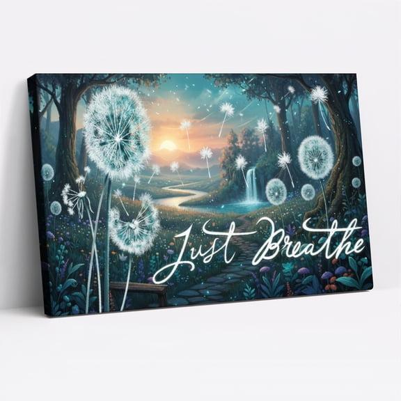 1.5-Inch Thick Canvas Print Wall Art for Living Room, Bedroom, Office or Entryway Decorative Wall Decor with Dandelion Forest Sunset Waterfall Peaceful Nature -30 x 20x 1.5 in