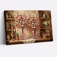 thumbnail image 1 of 1.5-Inch Thick Canvas Print Wall Art for Living Room, Bedroom, Office or Entryway – Decorative Wall Decor with Floral Vases On Wooden Shelf -40 x 28x 1.5 in, 1 of 9