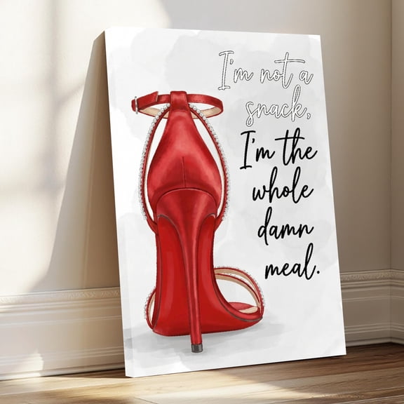 1.5-Inch Thick Canvas Print Wall Art for Living Room, Bedroom, Office or Entryway – Decorative Wall Decor with Red Heel Shoe With Quote -28x40x1.5 in
