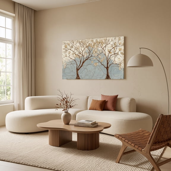 1.5-Inch Thick Canvas Print Wall Art for Living Room, Bedroom, Office or Entryway – Decorative Wall Decor with Tree Branch Leaf Sky Pattern Art -32 x 16 x 1.5 in