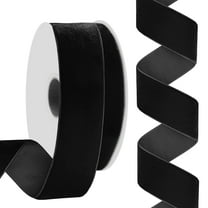 1.5 Inch Velvet Ribbon, 20 Yards Single Face Thin Ribbon black