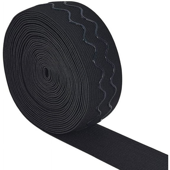 1.5-Inch Wide 6 Yards Non-Slip Silicone Elastic Gripper Band for Garment Project Black