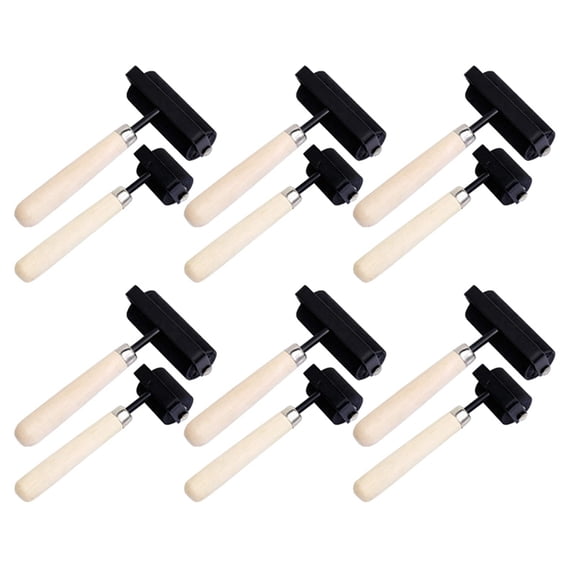 1.5 Inch and 3 Inch Hard Rubber Roller Heavy Steel Frame Craft Tools 12 Pieces