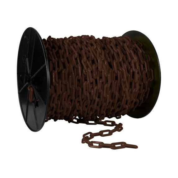1.5 Inch x 200 Feet Brown Plastic Safety Chain Reel