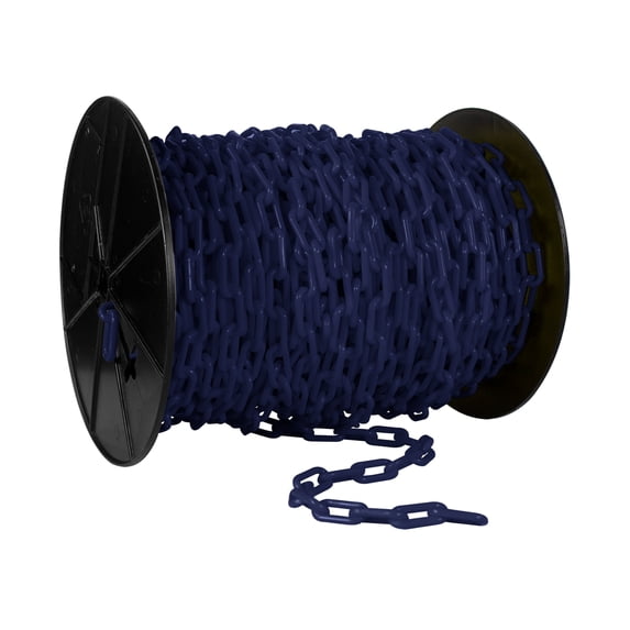 1.5 Inch x 200 Feet Cobalt Blue Plastic Safety Chain Reel