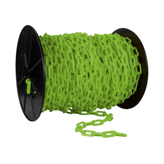 1.5 Inch x 200 Feet Safety Green Plastic Safety Chain Reel