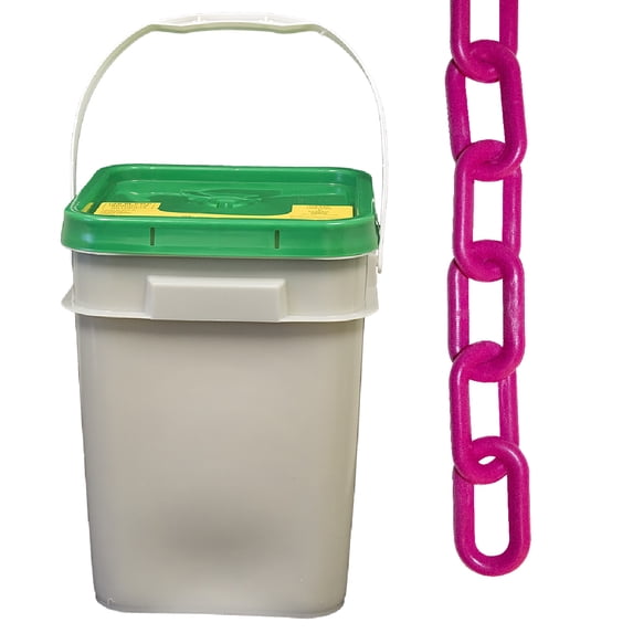 1.5 Inch x 300 Feet Safety Pink Plastic Safety Chain Pail