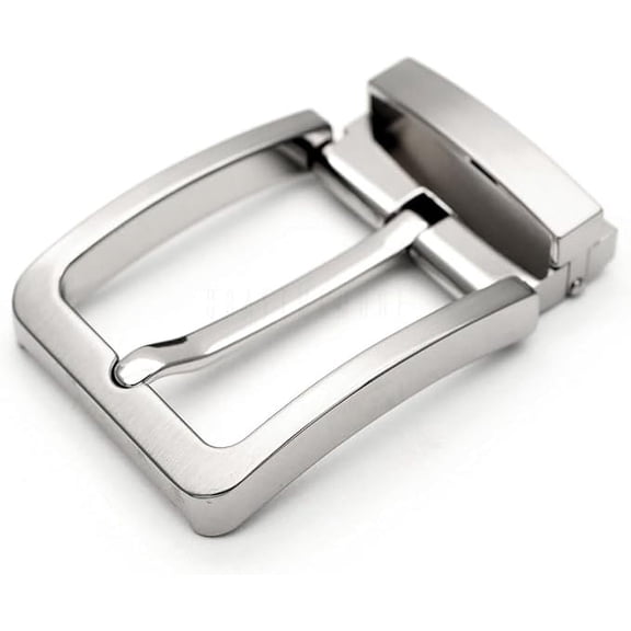 1.5 Inches Clamp Belt Buckle for Replacement or Leather Craft HRBK (Hairline Silver - H05773C)