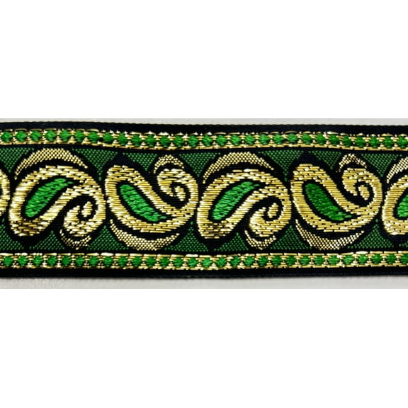 1.5" Jacquard Woven Metallic Ribbon Trim - 9 Continuous Yards!