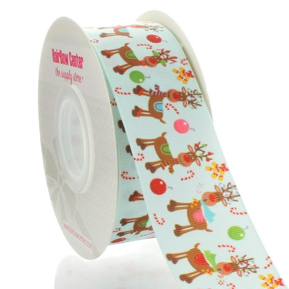 1.5" Jolly Reindeer Grosgrain Ribbon 25yd