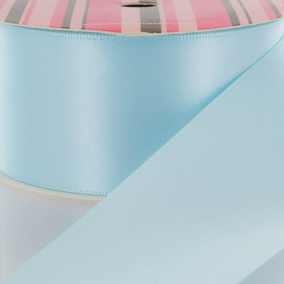 1.5" Light Blue Double Face Satin Ribbon 50 yard Reel