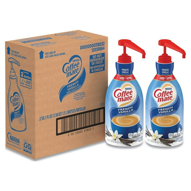 Liquid Coffee Creamer, French Vanilla, 1.5 Liter Pump Bottle, 2/Carton Liquid Coffee Creamer, French Vanilla, 1.5 Liter Pump Bottle, 2/Carton
