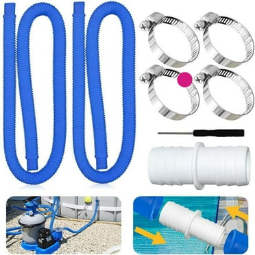 1.5 Meter (4.9 ft) Above Ground Swimming Pool Pump Replacement Hose, 32mm/1.25 Inch Diameter, Flexible Leak-Proof Polyethylene Filter Pump Connector, Chemical Resistant Pool Accessory