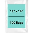 thumbnail image 1 of 1.5 Mil Clear Flat Open Top Poly Bags LDPE Packaging - 12"X14" & (100 Bags), 1 of 7