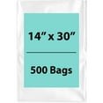 thumbnail image 1 of 1.5 Mil Clear Flat Open Top Poly Bags LDPE Packaging - 14"X30" & (500 Bags), 1 of 7