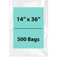 thumbnail image 1 of 1.5 Mil Clear Flat Open Top Poly Bags LDPE Packaging - 14"X36" & (500 Bags), 1 of 7