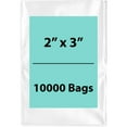 thumbnail image 1 of 1.5 Mil Clear Flat Open Top Poly Bags LDPE Packaging - 2"X3" & (10000 Bags), 1 of 7
